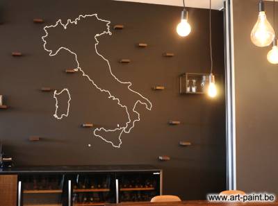 Fresque murale représentant la carte de l'Italie