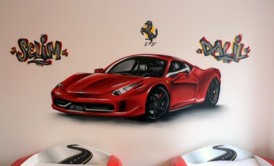 Ferrari-fresque-mur-peinture-interieure-braine-alleud-brabant-wallon