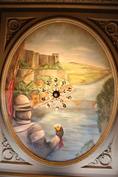 Fresque en trompe l’œil représentant un chevalier à Namur