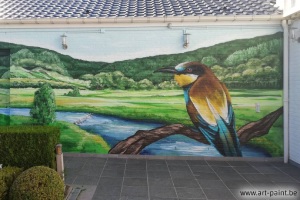 Fresque en trompe-l'oeil terminée 