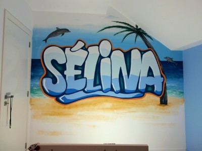 Fresque murale chambre adolescente en Wallonie