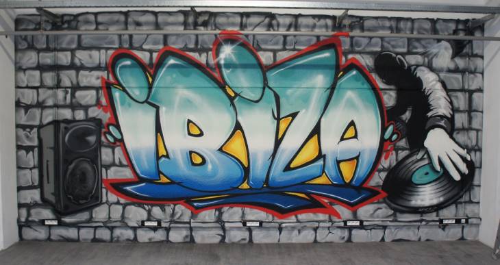 ibiza graffiti lettrage decoration